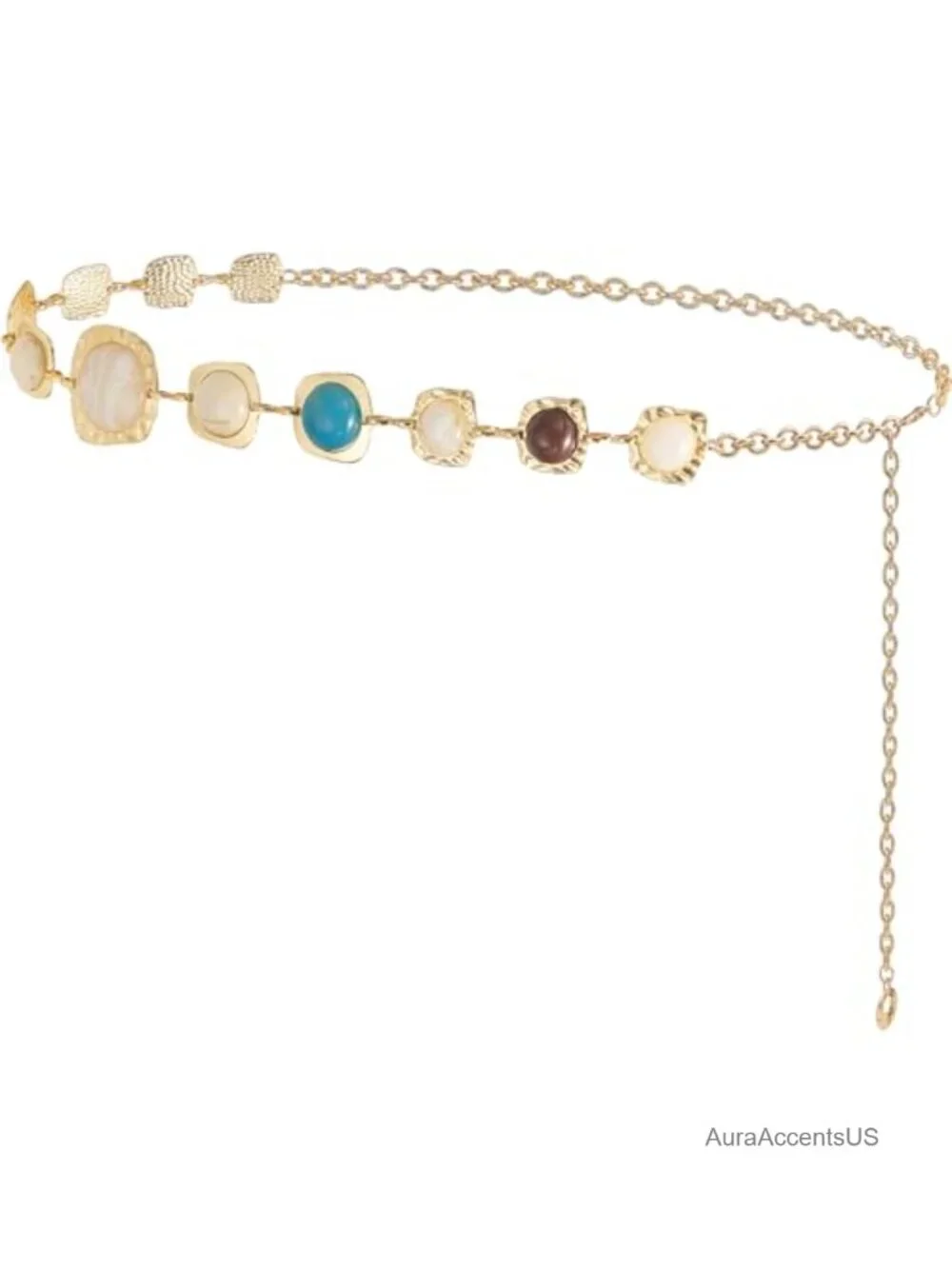 Rhinestone Western Waist Chain Metal Cowgirl Belt for Jeans Dresses